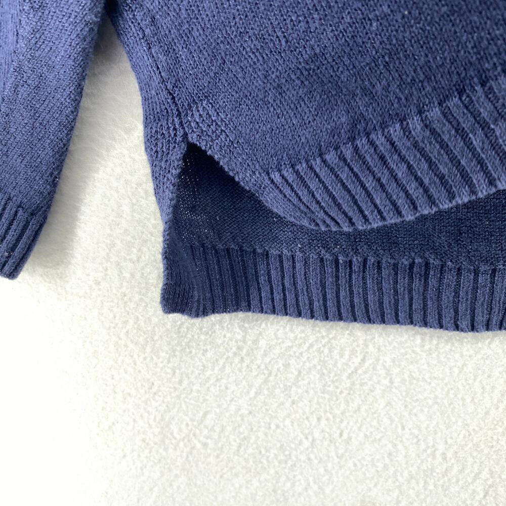 EILEEN FISHER Sweater XL Organic Linen Boxy V-Neck Pullover Jumper Blue - Picture 7 of 11